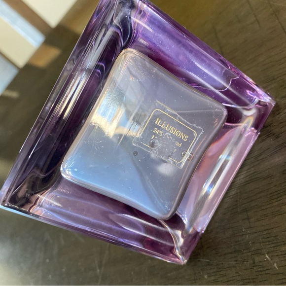 Vintage Perfume Bottle Italy Glass Stopper Iridescent Pyramid - Picture 7 of 9